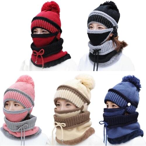 3 In 1 Winter Scarf Set High Quality Durable Ultra-thick Double-layer Soft Warm Ccomfortable Beanie Scarf Set For Women