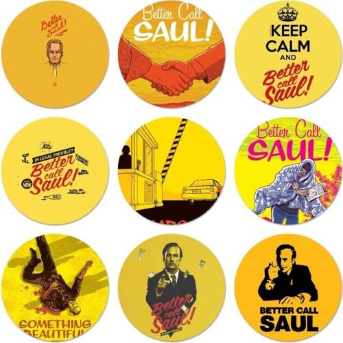 Better Call Saul Icons Pins Badge Decoration Brooches Metal Badges For Clothes Backpack Decoration 58mm