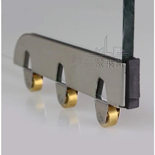 10Pcs High Quality Silver Pulley 3 Copper Pulley for 5mm Glass Cabinet Sliding Door Roller Clamp Steel Wheel Pulley Track