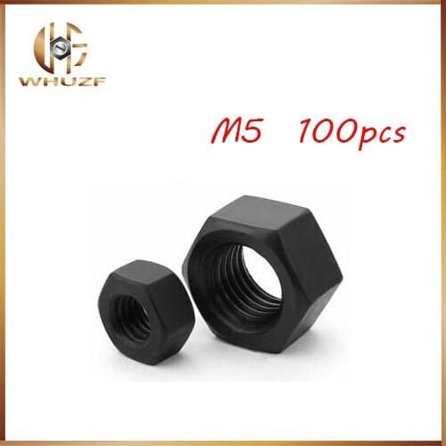 100pcs Pop Nut M5 High Quality Stainless Carbon Steel Grade 8.8 Black Hex Nut Screw Thread Nutstainless bolts,nails,riveter