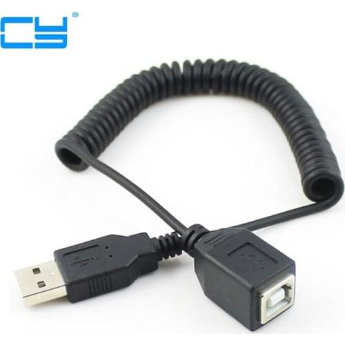 100cm 1.0m USB 2.0 A Male to B Type Female Extension Stretch Cable for Printer Scanner & Hard Disk