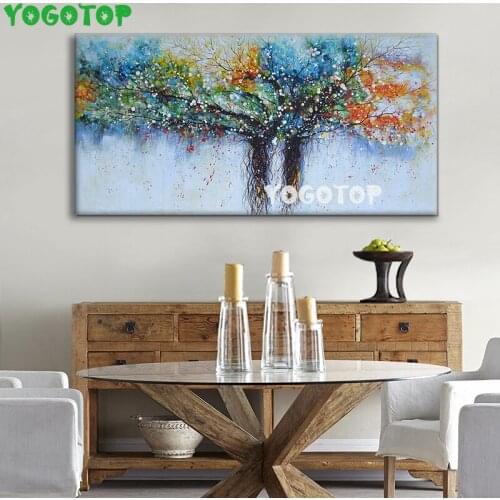 5D DIY Diamond Painting Abstract Colorful Trees Full Square round Diamond Embroidery handmade Mosaic Wall art YY5124