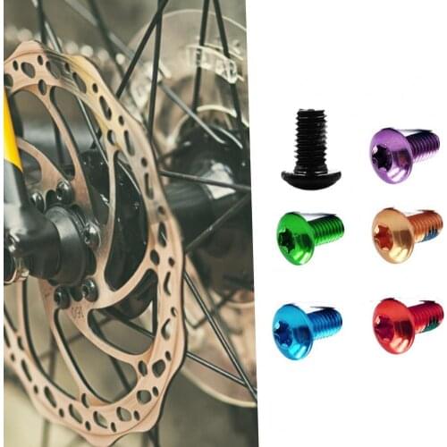 60%HOT12Pcs Strong Bicycle Brake Rotor Bolts T25 M5x10mm Alloy Steel Multi-color Disc Screws for Road Mountain Bike