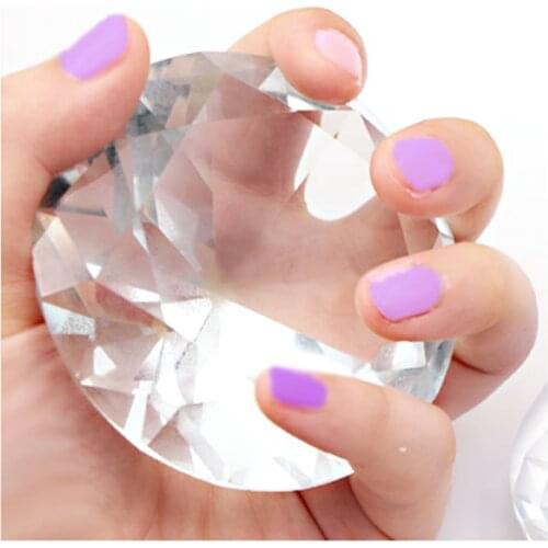 60mm/80mm Complete-Clear GLASS Crystal Diamond Nail Display ART-PHOTO XX-LARGE Transparent Nail DIAMOND Showing SHELF TOOL #TB08