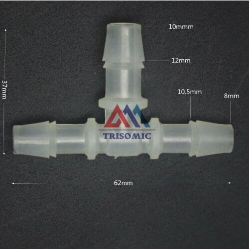 8mm*10mm*8mm T type Reducing Connector Tube Joiner Material PP Plastic Fitting Fish Tank Airline Aquarium