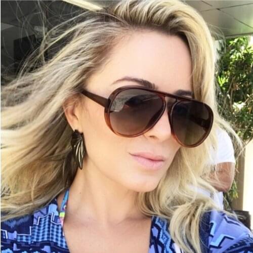 AOZE 2019 Fashion Vintage Classic Aviation Style Oversized Sunglasses Women Brand Design Sun Glasses Oculos De Sol 92131