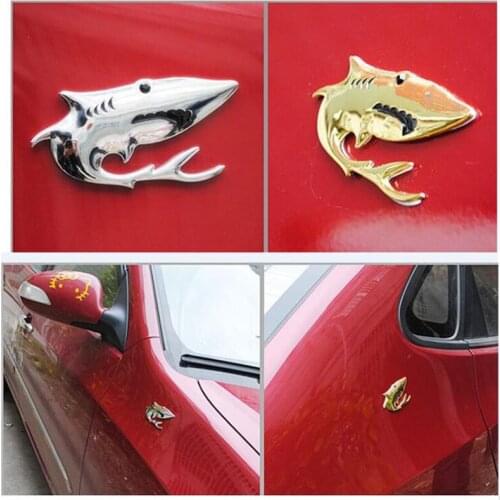 Auto Products Car Stickers Shark Pure Metal Personality Fun Meta Car Sticker Car Motorcycle Decoration car Accessories