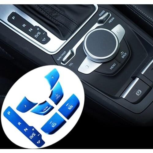 Car Electronic Handbrake Door Lock Central Control Button Protection Cover Stylish Decorative Stickers Suitable for Audi Q2L