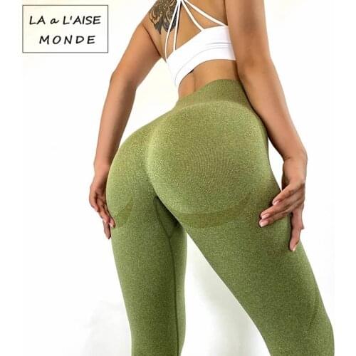 Seamless Sexy Knitted Buttocks Moisture Wicking Yoga Pants Sports Fitness Pants Show Hip Womens Leggings Sport Pants Women