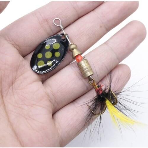 1PCS Metal 4.5g Sequins Spinner Lure with Feather Fishing Lures 10 Colors Spoon Hard Baits Bass Pike Fishing Tackle
