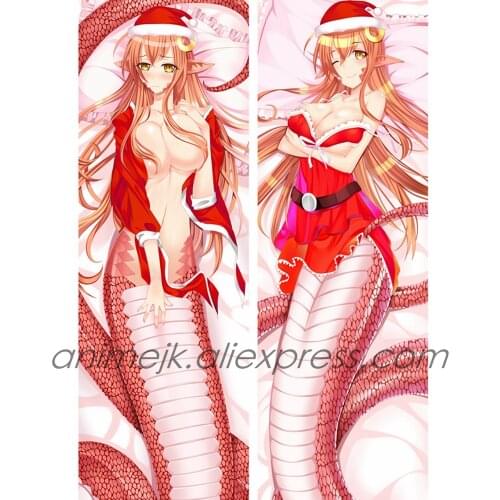 Anime JK monster musume no iru nichijou Christmas Miia Dakimakura Body Pillowcase Snake Girl Hug Pillow Case