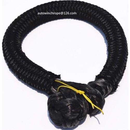 Black 9mm*120mm UHMWPE Soft Shackle,Rope Shackle for Offroad Parts,ATV Winch Shackle for Off Road