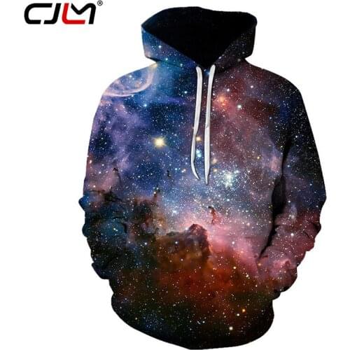 CJLM 3D Hoodies Men Multi-color Printed Galaxy Space Hooded Sweatshirts 2017 Sudaderas Mujer Regular O-neck Pullovers Jackets