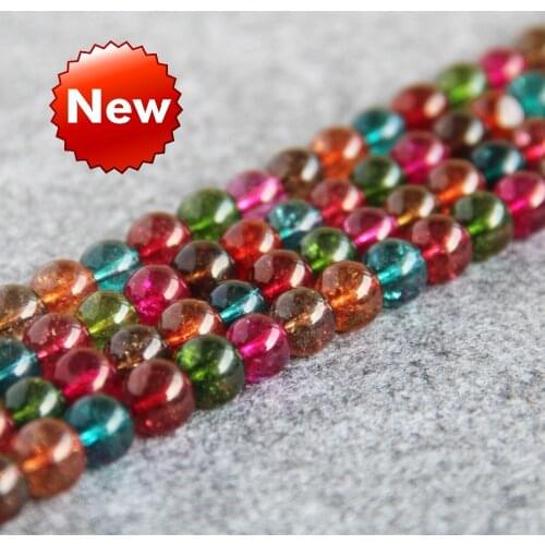 For Necklace&Bracelet 10mm Multicolor Tourmaline Chalcedony Beads Round DIY Stone Accessory Parts 15inch Jewelry Making Design