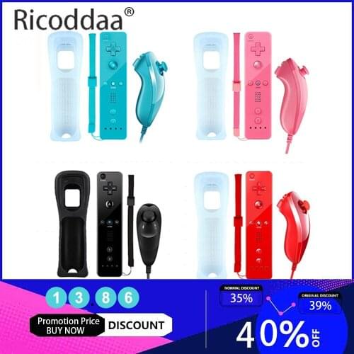 For Wii Remote Gamepad Controller+Nunchuck For Nintendo Wii Joypad Wireless Controle Joystick Game Accessories