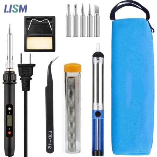 80W Electric soldering iron temperature adjustable Welding Solder iron rework station soldering iron tips Desoldering Pump kits