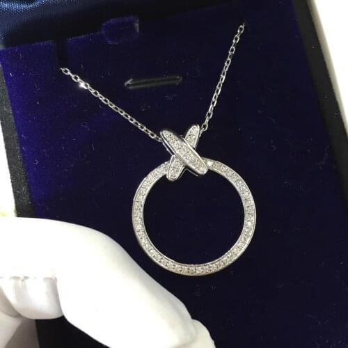 Brand Diamond cz Pendant Real 925 Sterling Silver Charm Cross Party Wedding Pendants Necklace For Women Bridal Fine Jewelry Gift