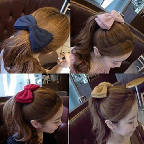 Flannel Cloth Dark Red Bowknot Hair Clips & Pins Headwear Hair Accessories for Women