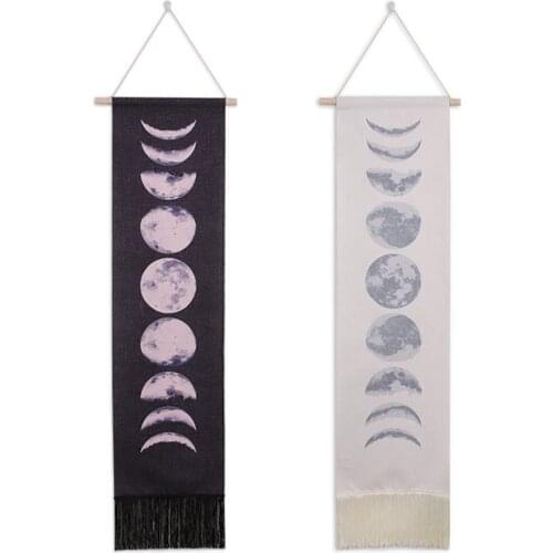 Moon Phases Tapestry Lunar Eclipse Changing Moon Phase Tapestry Wall Hanging Decor for Bedroom Living Room Dorm Room