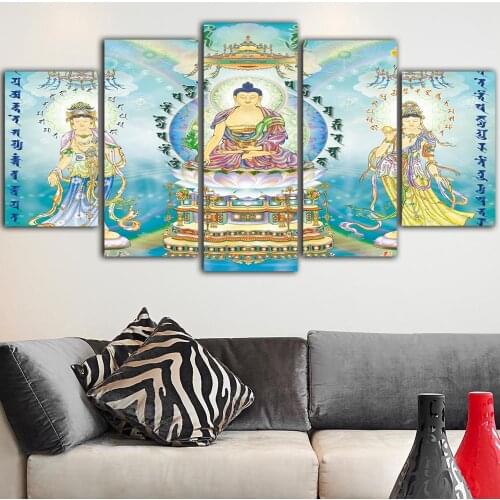 Canvas Hd Printed Buddha Home Decoration Painting Buddhism Poster Wall Art Religion Picture Vintage For Bedroom Modular Framed