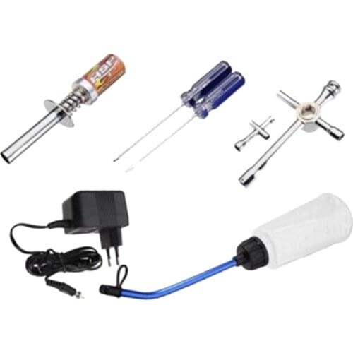 RC Nitro Gas Starter Kit Glow Plug Ignitor Tool 80142 For HSP Trucks Buggies Model Car EU Plug