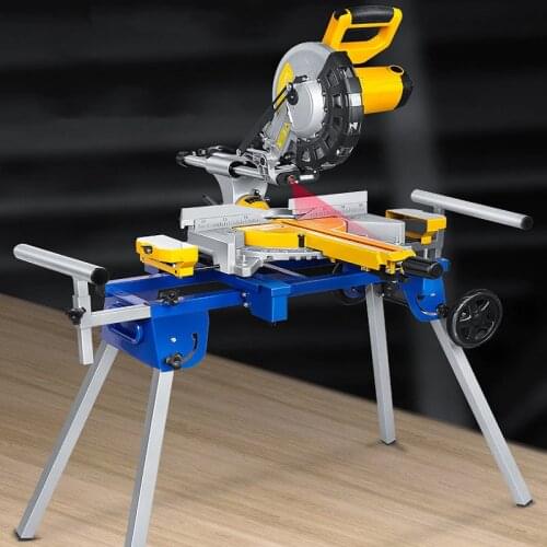 Miter Saw Cutting Bracket Aluminum Machine Equipment DIY Woodworking Table Workbench Device Mobile Shelf Portable with Wheel