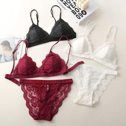 Push Up Bra And Panty Sets Lace Floral Women Underwear Set French Bralette Comfort Female Brassiere Embroidery Sexy Lingerie set