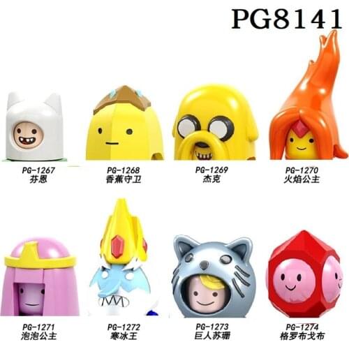 Adventure time Dolls Finn Banana Guard Jack Flame Princess Collection Building Blocks Kids Toys Head Gift PG8141