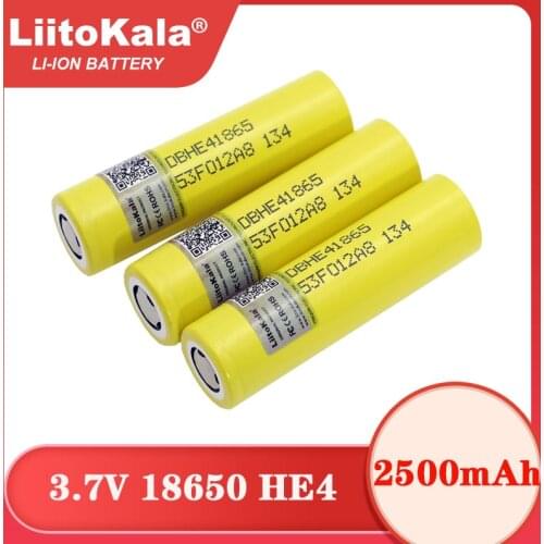 Liitokala New Original HE4 2500mAh Li-lon Battery 18650 3.7V Power Rechargeable batteries