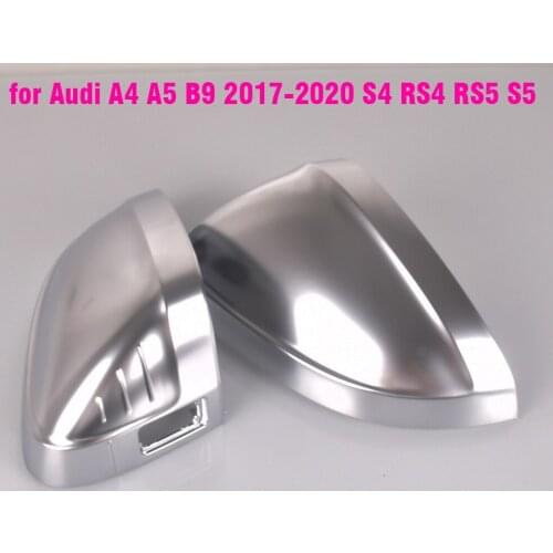 Matte Silver Side Wing Mirror Caps For Audi A4 A5 B9 2017 2018 2019 2020 S4 S5 RS5 allroad Quattro replace Covers