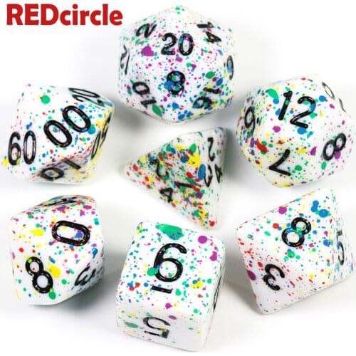 Halloween Party Game 7Pcs/Set Polyhedral TRPG DND s For Opaque D4-D20 Multi Sides Dice for Board