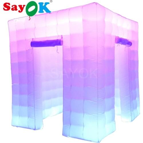 Customized wedding party led photo booth enclosure inflatable photo booth frame backdrop for sale