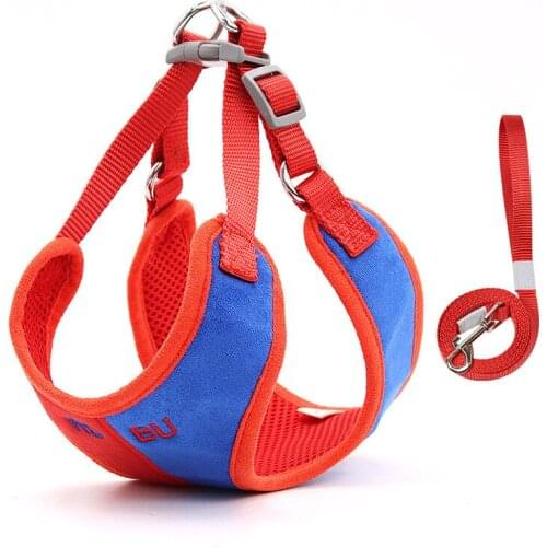 2021 New Pet Leash Suede Soft Dog Chest Strap Color Matching Breathable Pet Chest Strap