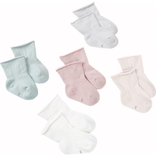 3Pair/lot New spring and autumn baby socks solid color baby childrens socks