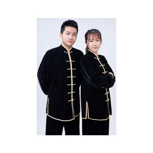 Unisex Tai chi clothes velour autumn and winter Taijiquan exercise clothing male female thicken velvet Wushu training uniforms