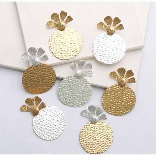 Wholesale New Novelty Pattern Hanging Earrings Rough Surface Gold Silver-Plated Earrings Goth Vintage Punk Women Party Jewelry