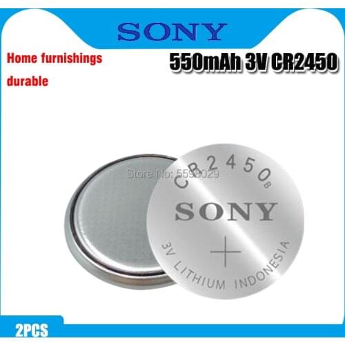2PCS Original SONY CR2450 Button Cell Battery 3V Lithium Batteries CR 2450 for Watch Remote Toy Computer Calculator Control