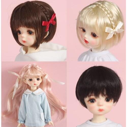 New 1/6 Bjd wig High Temperature Golden brown Bangs Long wavy hair and Short straight hair 30cm Bjd Wig SD For BJD Doll Toy wig