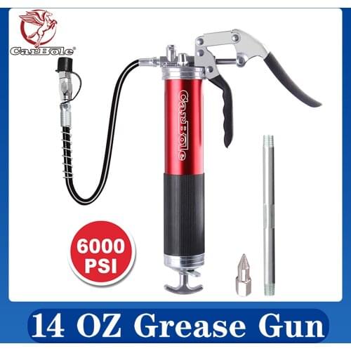 6000 PSI Professional Grease Gun Red One-hand Grease Gun Leak-proof With Flexible 12" Hose TOP Accessories