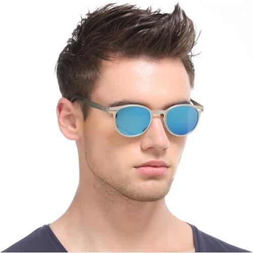 Polarized Sunglasses New Classic Male Retro Stainless Steel Super Elastic Circular Frame Dazzling Driving