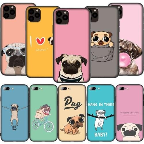 Lavaza K11 Animal Cute Pug Dog Silicone Soft Case for iPhone 12 Mini 11 Pro XS Max XR X 8 7 6 6S Plus 5 5S SE 2020