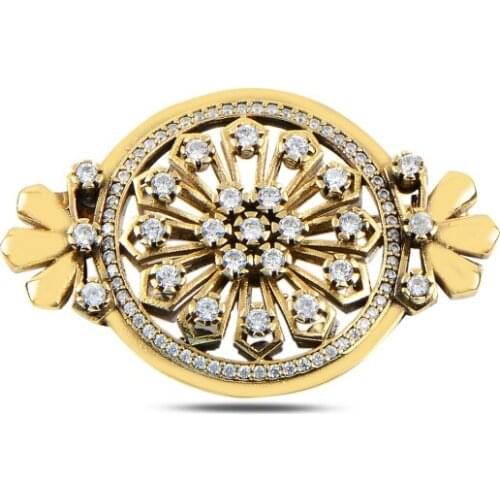 Silverlina Silver Zircon Stone Authentic Brooch