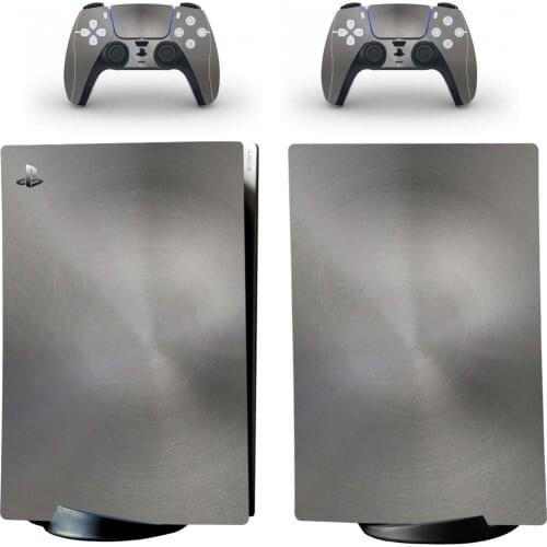 Metallic Grey Style PS5 Digital Edition Skin Sticker for Playstation 5 Console & 2 Controllers Decal Vinyl Protective Skins 1