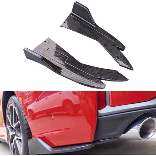 Universal Carbon Fiber Car Bumper Spoiler Rear Lip Angle Splitter Diffuser Winglet Wings Anti-crash modified Car Body Side Skirt