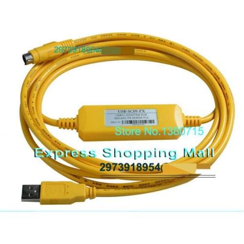 USB-SC09-FX Usb Programming Cable With Cd In Box Used For Fx Series Plc Fx0s Fx1s Fx3u Fx0n Fx1n Fx2n Sc09 Support Xp Vista Win7