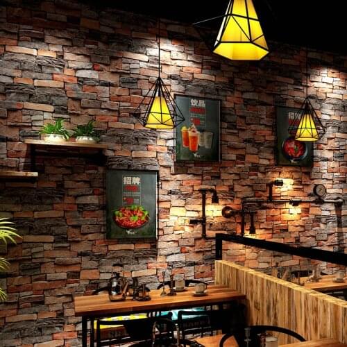 Vintage 3D Broken Brick Wallpapers Imitation Stone Waterproof PVC Wall Paper Roll 3D Embossed Background Wallpaper for Walls