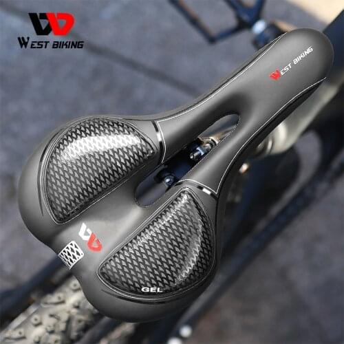 WEST BIKING Adjustable Bicycle Noseless Saddle Wide Foam Shockproof Road Bike Saddle Noseless Cycling Seat Bicycle Padded Saddle
