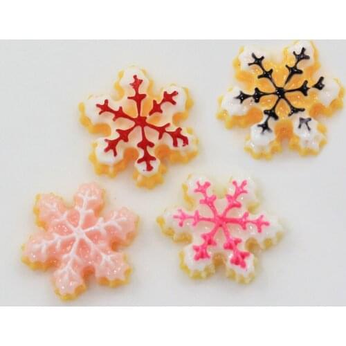 100/50pcs Kawaii Snowflake Flatback Resin Cabochon For Hair Bow Decor Phone Case Diy Embellishment