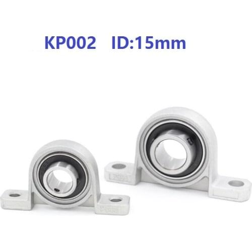 20pcs/lot KP002 15mm Bore Diameter P002 Zinc Alloy Bearing Pillow Block Mounted Support Housing Insert Bearing