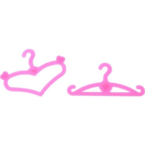 20Pcs Pink Hangers Fits 11.5 Inch Dolls Dress Clothes Gown Doll Clothes L41D